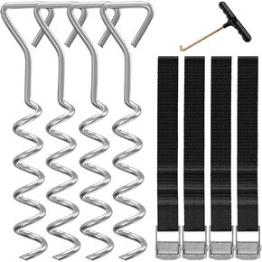 Heavy Duty Trampoline Stakes,Trampoline Anchors Kit for 15ft,14ft,12ft,10ftTrampoline,15.8inch Ground Anchors High Wind Trampoline Accessories