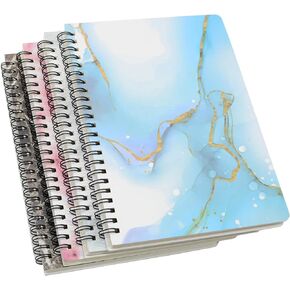 Yansanido Spiral Notebook, 8 Pcs A5 Marble Design Thick Hardcover 7mm College Ruled 80 Sheets -160 Pages Journals for Study and Notes (8 Style A5)