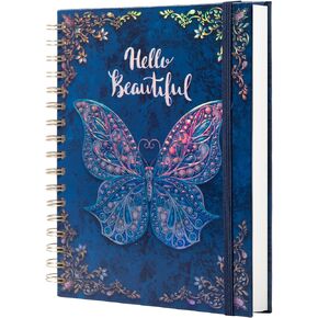 Spiral Notebook Journal-Journal for Women-College Ruled Journals for Writing-B5 3D Butterfly Embossed Hardcover Notebooks -192 Pages Lined Paper for School, Office, 9" X 6.9"