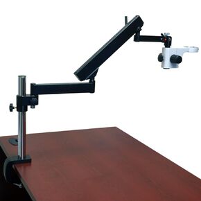 OMAX Articulating Arm Boom Stand with Vertical Post and Table Clamp and Standard 76mm Ring Rack (A90F1)