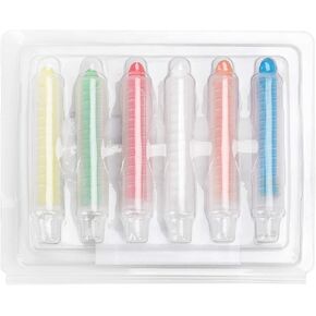 Dustless Chalk with Holder, Twistable Colored Chalk for Kids, Washable Erasable Chalk Art Tool for Teachers School Office Kids, 6 Colors