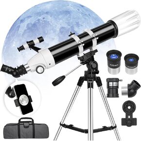 Telescope, 100mm Aperture Astronomy Telescopes for Adults - Professional High Magnification Multi-Coated Space Refractor Telescopes for Beginners & Kids with Travel Carry Bag, Phone Mount