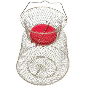 INOOMP Metal Fish Guard Basket Collapsible Fishing Net Cage Mesh Fish Protective Cage Fishing Bait Storage Cage Fish Supply for Live Fish Robust