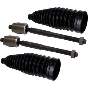 4 Pc New Front Steering Kit Rack and Pinion Bellow Boot and Inner Tie Rod Ends