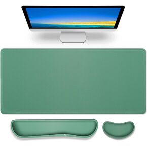 Gimars 3 in1 Mouse Pad and Keyboard Wrist Rest, Large Gaming Mouse Pad & Keyboard Wrist Support for Desk, Office, Home,Memory Foam Comfortable Wrist Pad, Easy Typing Pain Relief, Free Coaster Include