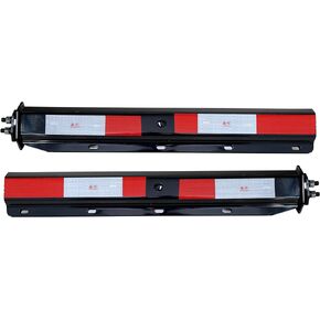 Straight Mud Flap Hanger with Conspicuity Tape,1-1/8" in Mounting Bolt Spacing,30" Length. Chromed Version and Black Version (Black)