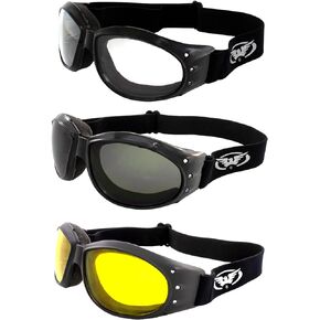 Global Vision Eliminator Padded Motorcycle Dirt Bike Riding Goggles Bundle for Day & Night