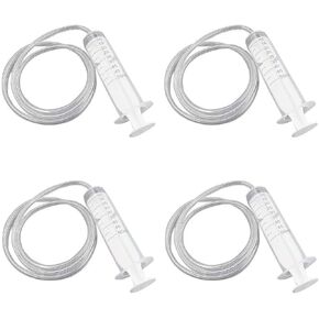 Sscon 4Pcs 50ml Syringes with Tubes Plastic Syringe with Tubing for Dispensing,Injection,Filtration, Science Labs (1 Meter Tube)