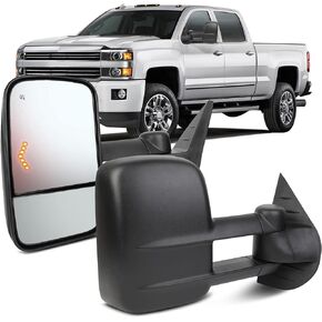 OCPTY Towing Mirrors with Power Heated Lens with LED Light Left Right Side Tow Mirrors Compatible with 2007-2014 for Chevy 2007-2014 for GMC 2007-2014 for Chevy 2007-2014 for GMC
