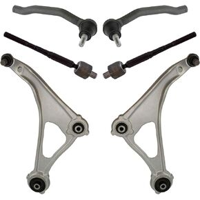 TRQ 6 Piece Steering & Suspension Kit Control Arms w/Ball Joints Tie Rod Ends Compatible with 2013-2014 Nissan Altima