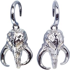 DewGem Skull Dangle Plugs for Ears Stainless Steel Ear Gauges Hangers for Ear Tunnels Men's Ear Weights Gauges Ear Stretching Kits Replace Ear Tapers Set Weighted Dangle Gauges Ear Plugs for Women fit Size 6G 5G 4G 2G 0G 00G