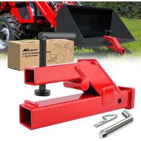 Nilight Clamp On Trailer Hitch 2" Ball Mount Receiver Adapter Compatible with Tractor Bucket Forklift Bucket Trailer Hitch Attachment Adapter for Deere Bobcat Tractor Bucket,2 Years Warranty