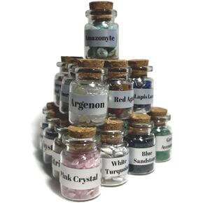 EIGHTY87SEVEN 18 Different Gemstone Bottles Chip Crystal