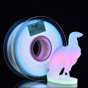 3D Printer PLA Filament, Glow in The Dark Multicolor Change, Rainbow Multicolor Gradient, 1.75mm 1KG/2.2lbs