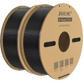 JAMG HE High Speed PLA+ Filament 1.75mm, Hi-Speed PLA+ 3D Printer Filament, Dimensional Accuracy 1.75mm, 1kg(2.2lbs) Cardboard Spool 3D Printing Filament Fits for Most FDM 3D Printers (6Black)
