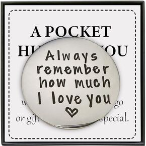 Heartfelt Pewter Pocket Tokens, I Love You Handstamped Pewter Pocket Token Keepsake Long Distance Gifts for Men Women (Always know how much I love you)