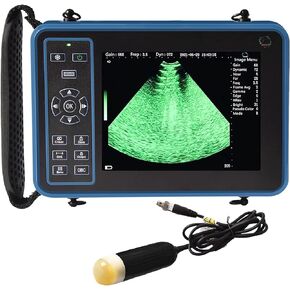 Ultrasound Scanner Veterinary for Pregnancy, Vet Digital Portable B-Ultra Sound Scanner Machine Farm Animals Pet with 3.5 Mhz Mechanical Probe 8 Color Panels for Sheep, Dog, Cat And Pig Pregnancy Test