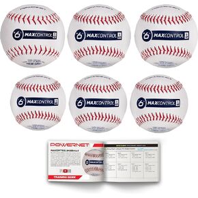 PowerNet German Marquez MaxControl Baseballs | 6 Baseballs Included | Pitch Trainer | Improve Command | Genuine Leather | Perfect for Coaches and Teams
