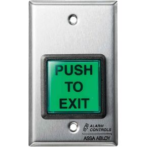 Alarm Controls TS-2 Momentary Action Push-to-Exit Push Button, Green by Alarm Controls