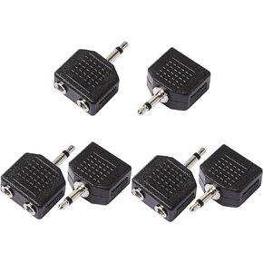 uxcell 3.5mm (1/8 Inch) to 2 Port 3.5mm (1/8 Inch) Headphone Jack Y Splitters, 6 Pcs Stereo Audio Splitter 3.5mm Mono Audio Male Connector to 2 x 3.5mm Female Jack Adapters Converter