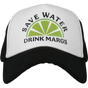 KATYDID Save Water Drink Margs Foam Trucker Hat (Black/White)