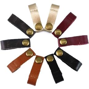 yueton 10pcs Colorful Leather Snap Button Desktop Cable Wire Management, Cable Cord Winder, Cable Organizer, Earphone Bobbin Winder