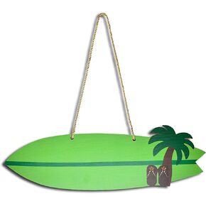 Surfboard Wall Decor,Wooden 16" Summer Beachy Aesthetic Decorations Surf Board Photo Prop Cardboard Cutout Tropical Themed for beachy Home Pool Bar Bathroom,Blue