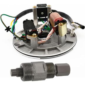 2 Coil Ignition Magneto Stator Plate And Magneto Flywheel Puller (24mm&27mm) for GY6 50 70 90 110 125cc Kawasaki Yamaha Suzuki Honda KTM Quad Scooter Dirt Bike ATV