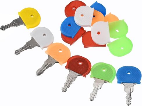 PATIKIL Key Cap Cover Tags, 10Pcs Keys Identifier Label ID Silicone Sleeve for House Apartment Organization Black in Saudi Arabia
