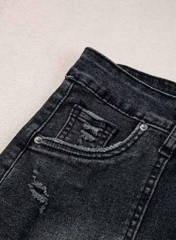 Sidefeel Women's Jean Shorts High Waisted Stretchy Frayed Raw Hem Casual Denim Shorts in Saudi Arabia