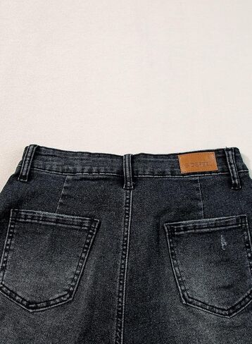 Sidefeel Women's Jean Shorts High Waisted Stretchy Frayed Raw Hem Casual Denim Shorts in Saudi Arabia