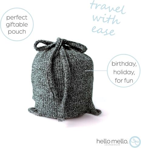 بلوزة Hello Mello CuddleBlend للسيدات بدون أكمام وسروال بيجامة منسوج مضلع مع جيوب جانبية - أسود، مقاس صغير in Kuwait