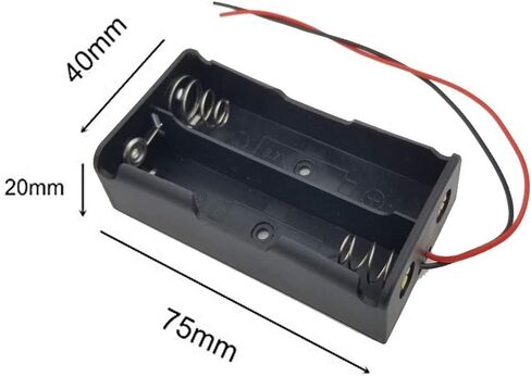 18650 Battery Holder Bundle with Wire,4PCS 18650 Battery Holder Case 3.7V, 4 x 3.7V Series DIY Battery Storage Boxes, 2 Slots Black Plastic Batteries Case for 18650 Battery in Saudi Arabia