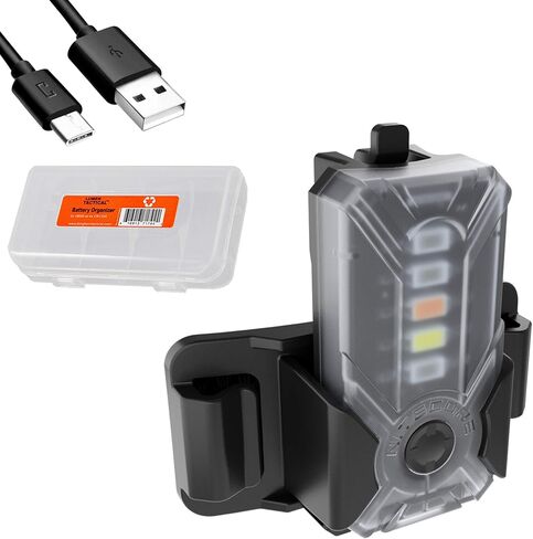 Nitecore NU07 LE Red Blue Green Yellow White 5-Colored USB-C Rechargeable Tactical Identification Signal and Safety Light with Attachments for Helmet, Hook and Loop, or Molle with LumenTac Organizer in Saudi Arabia