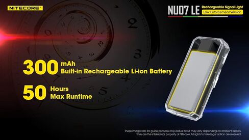 Nitecore NU07 LE Red Blue Green Yellow White 5-Colored USB-C Rechargeable Tactical Identification Signal and Safety Light with Attachments for Helmet, Hook and Loop, or Molle with LumenTac Organizer in Saudi Arabia