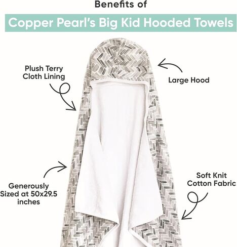 Copper Pearl Premium Big Kid Hooded Towel Rad in Saudi Arabia