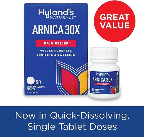 Hyland's Naturals Arnica Montana 30x Tablets, Natural Relief of Bruises, Swelling & Muscle Soreness, Quick Dissolving Tablets, 50 Count (Pack of 2) in Saudi Arabia