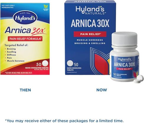 Hyland's Naturals Arnica Montana 30x Tablets, Natural Relief of Bruises, Swelling & Muscle Soreness, Quick Dissolving Tablets, 50 Count (Pack of 2) in Saudi Arabia