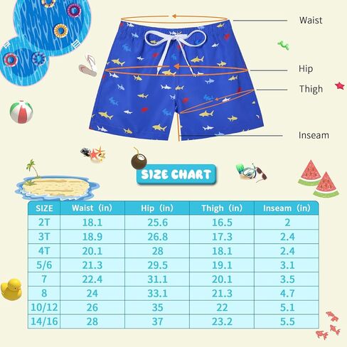 Racqua الأولاد أحذية السباحة المائية طفل كبير القرش الأزرق حجم 1-1.5 الأولاد سروال سباحة سريع الجفاف مجلس السراويل الشاطئ جذوع القرش حجم 5/6 in Kuwait
