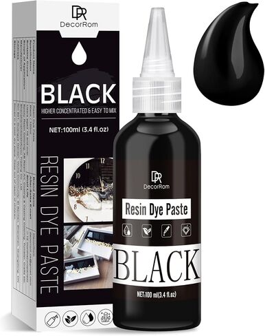 Black Epoxy Resin Pigment Paste - 3.4 fl.oz / 100ml High Concentrated Black Resin Dye Paste for Resin Art, River Table, UV Resin Jewelry Making - Opaque Black Pigment Paste for Resin Painting, Coaster in Saudi Arabia