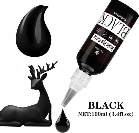 Black Epoxy Resin Pigment Paste - 3.4 fl.oz / 100ml High Concentrated Black Resin Dye Paste for Resin Art, River Table, UV Resin Jewelry Making - Opaque Black Pigment Paste for Resin Painting, Coaster in Saudi Arabia