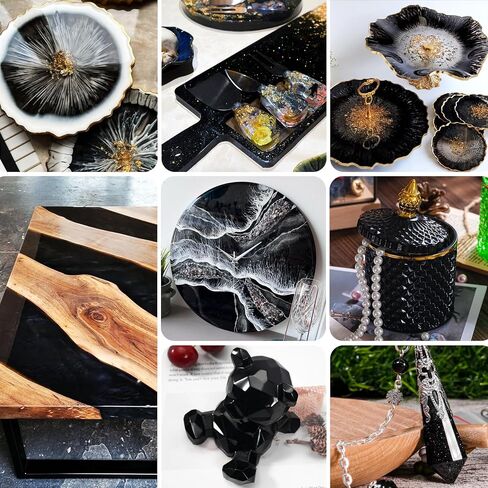 Black Epoxy Resin Pigment Paste - 3.4 fl.oz / 100ml High Concentrated Black Resin Dye Paste for Resin Art, River Table, UV Resin Jewelry Making - Opaque Black Pigment Paste for Resin Painting, Coaster in Saudi Arabia