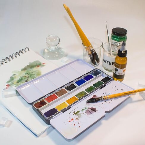 صمغ عربي 1.7 أونصة سائلة (50 مل)، ألوان مائية متوسطة، للطلاء بالألوان المائية محلي الصنع in Kuwait