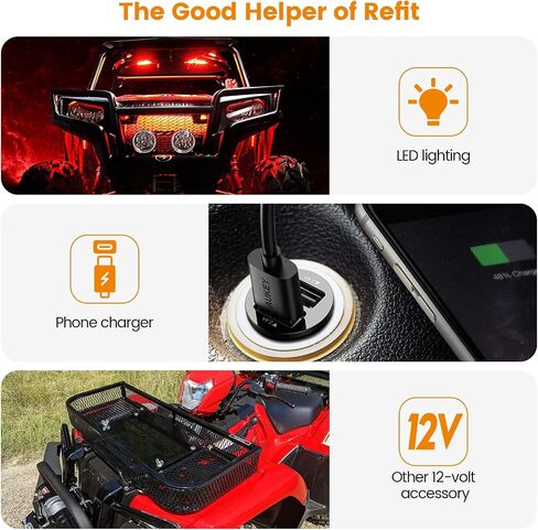 Power Panel Switching System, Briidea Plug-and-Play SAE Power Switching System, Waterproof IP67, Suitable for Ships Kayaks ATV or UTV in Saudi Arabia