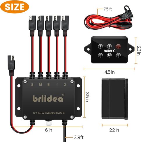 Power Panel Switching System, Briidea Plug-and-Play SAE Power Switching System, Waterproof IP67, Suitable for Ships Kayaks ATV or UTV in Saudi Arabia