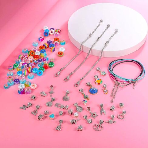 Goldie, Jewelry Making Kit for Girls 5-7, DIY Charm Bracelet Making kit with Beads, Unicorn and Mermaid Pendants, for Girls 5-13. Birthday, Special Occasion, Arts and Craft gifts for Girls 7-12. in Saudi Arabia