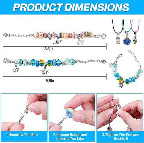 Goldie, Jewelry Making Kit for Girls 5-7, DIY Charm Bracelet Making kit with Beads, Unicorn and Mermaid Pendants, for Girls 5-13. Birthday, Special Occasion, Arts and Craft gifts for Girls 7-12. in Saudi Arabia