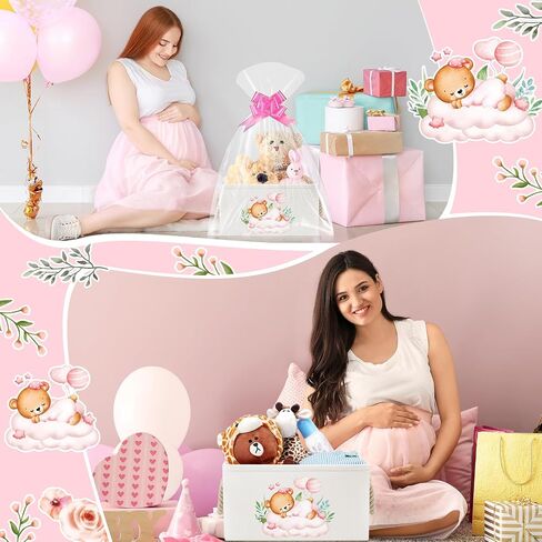 Pickmesh Baby Shower Storage Basket with Gift Bags Rectangular Ribbons Collapsible Canvas Storage Bin with Handles for Diaper Organizing Toy Home DIY Gift Basket, 13 x 9. 1 x 7. 1 Inch(Jungle Theme) in Saudi Arabia