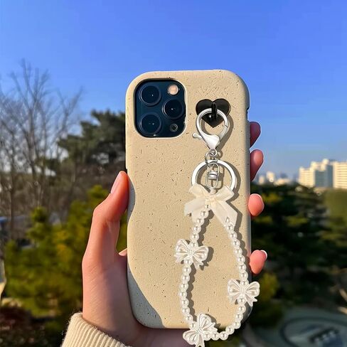 2Pcs Pearl Bow Keychains for Women, Cute Bow Beaded Keyring Charms Aesthetic Bowknot Key Chains for Car Keys in Saudi Arabia