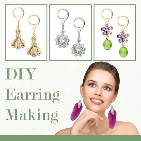 DANGLING 80Pcs Leverback Earring Hooks, 18K Gold Plated Hypoallergenic Round Lever Back Clasp, Interchangeable Dangle Huggie Hoop French Ear Wire for Earring Jewelry Making (Silver,Gold) in Kuwait